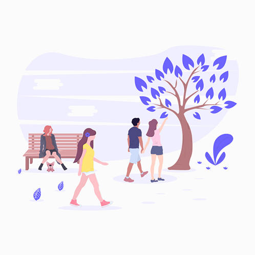 A Day at the Park Illustration