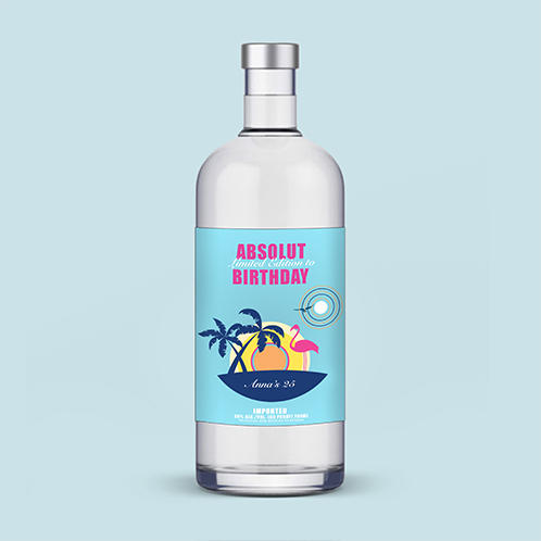 Absolut Birthday Vodka Label