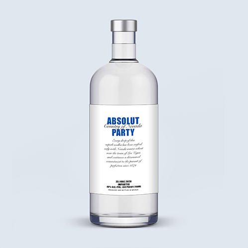 Absolut Party Vodka Label