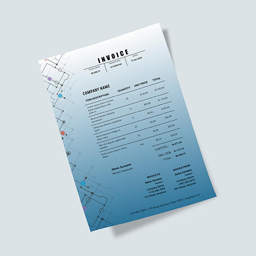 Abstract Tech Invoice