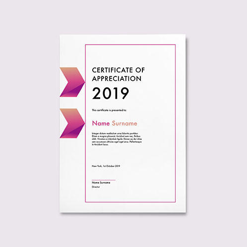 Arrow Casual Certificate