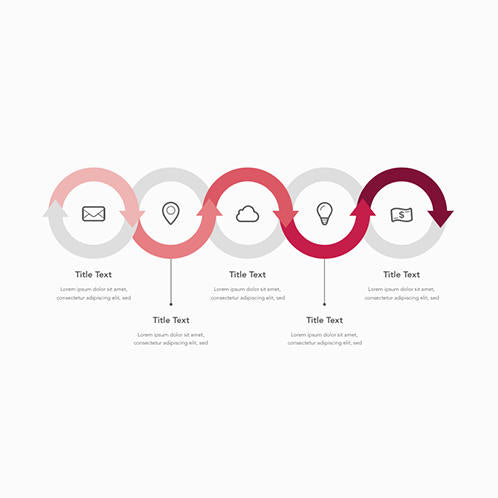 Arrows 5 Steps Chart
