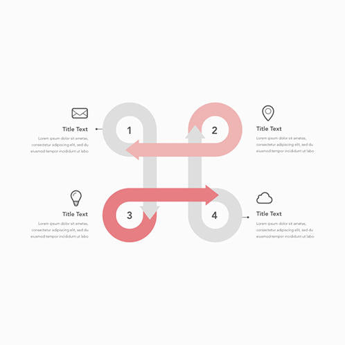 Arrows Circle 4 Steps Chart