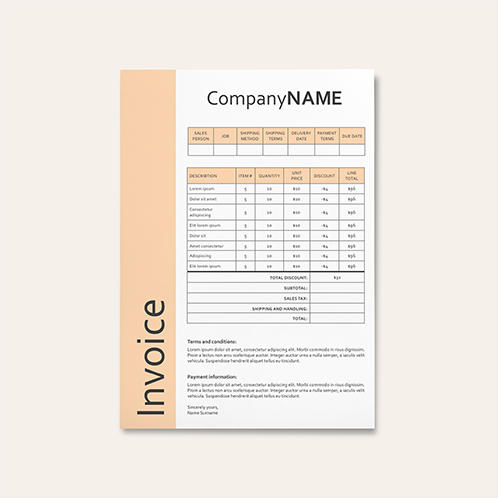 Baby Peach Invoice