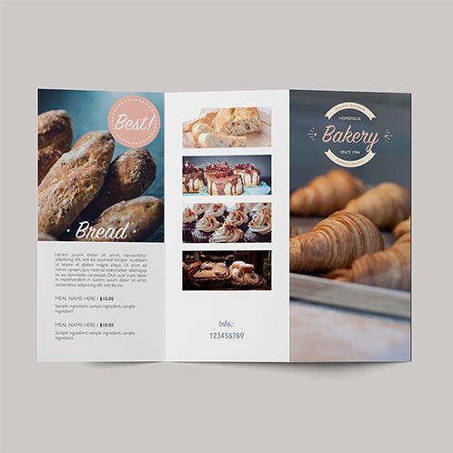 Bakery Folding Menu
