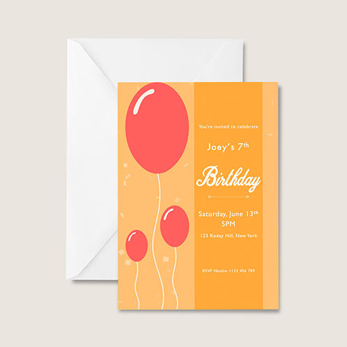 Balloons Birthday Invitation