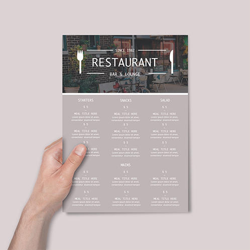 Bar & Lounge Two Page Menu