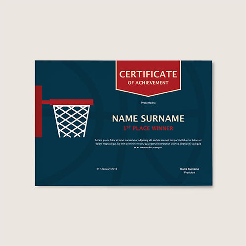 Basketball Certificate