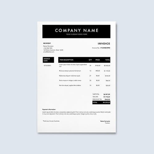 Black & White Invoice 01