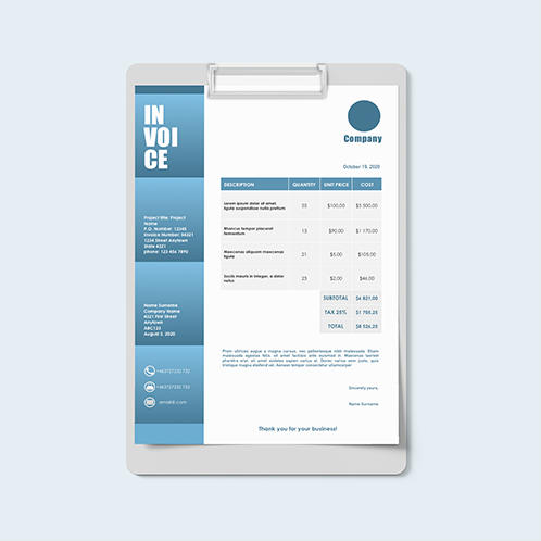 Blue Gradient Invoice