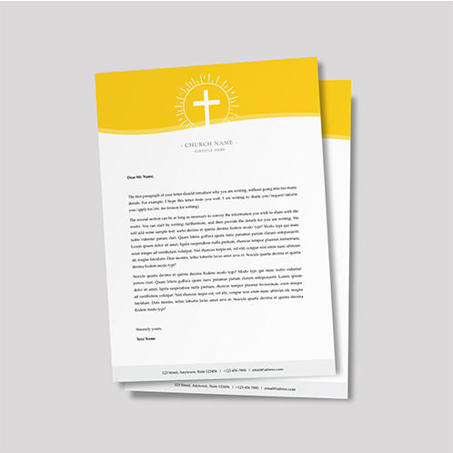 Bright Yellow Church Letterhead