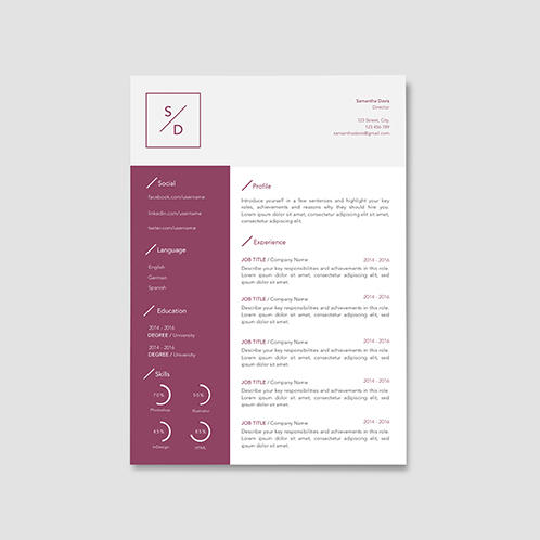 Burgundy Resume