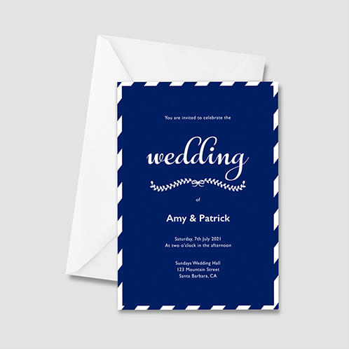 Cobalt Blue Wedding Invitation