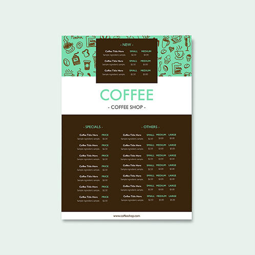 Coffee Shop Two Page Menu
