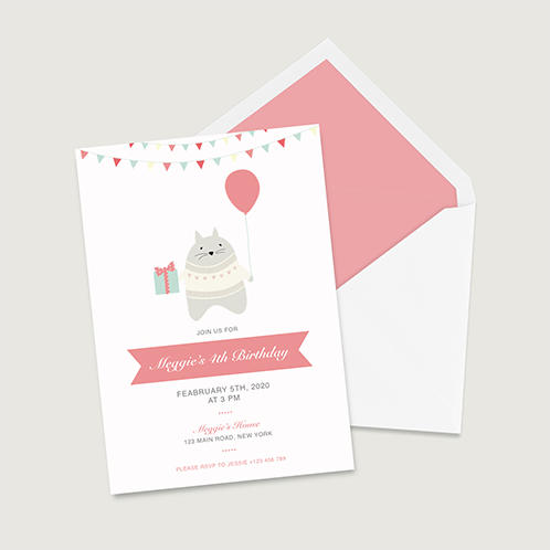 Cute Girls Birthday Invitation
