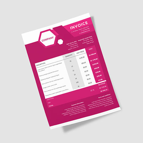 Cyclamen Invoice