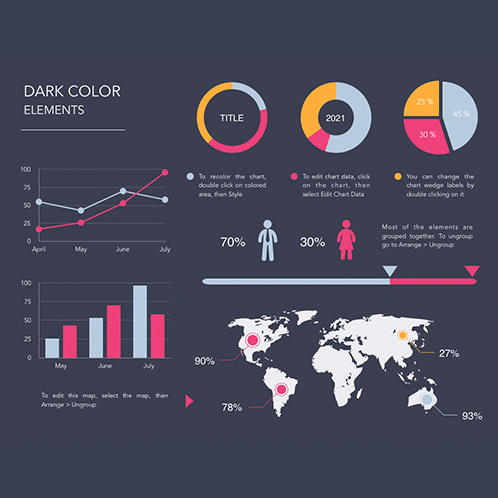 Dark Color Elements Infographic