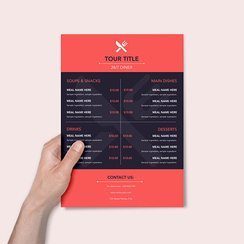 Diner Single Page Menu