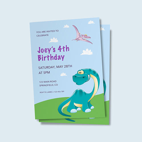 Dino Boys Birthday Invitation