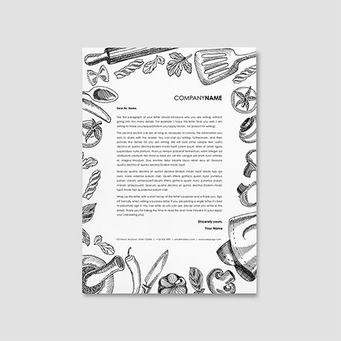 Doodle Food & Drink Letterhead