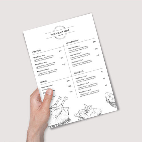 Doodle Single Page Menu