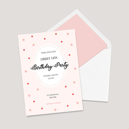Dotted Birthday Invitation