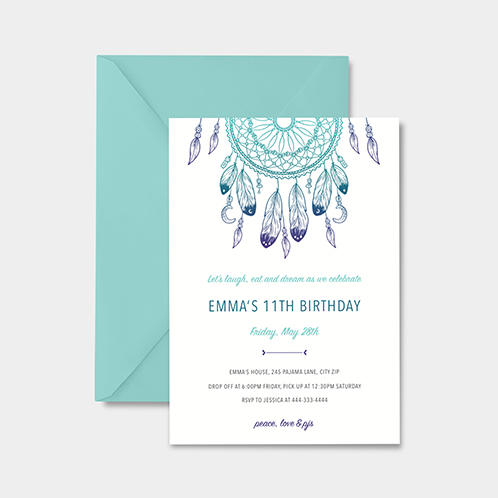 Dream Catcher Girls Birthday Invitation