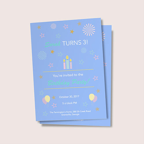 Fireworks Birthday Invitation