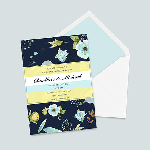 Floral Pattern Wedding Invitation