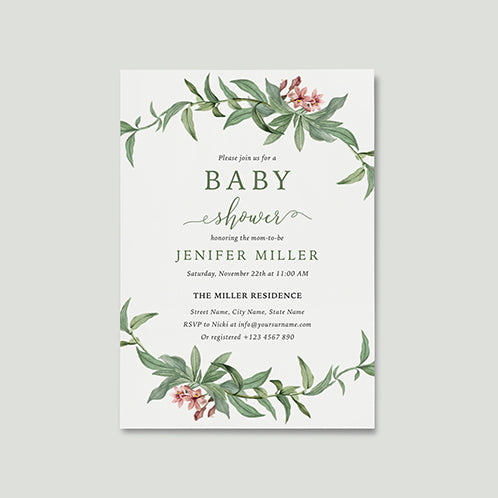 Flowered Baby Shower Invitation