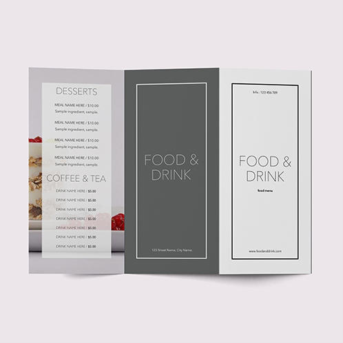 Food & Drink Folding Menu