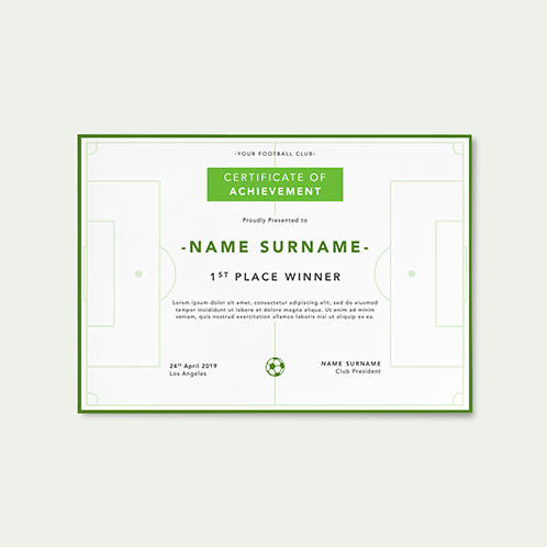 Football Field Certificate
