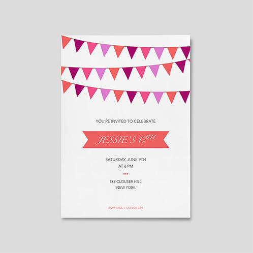 Garland Birthday Invitation