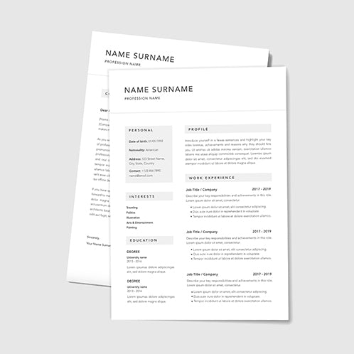 Glamour Gray Resume