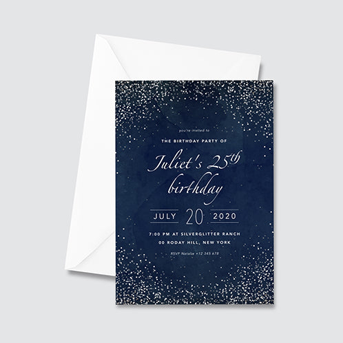 Glitter Birthday Invitation