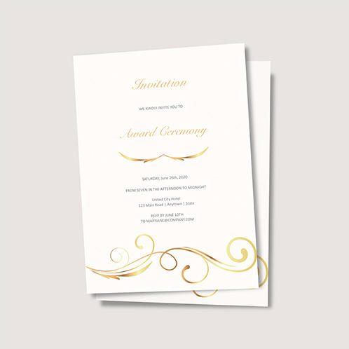 Gold Ornament Invitation