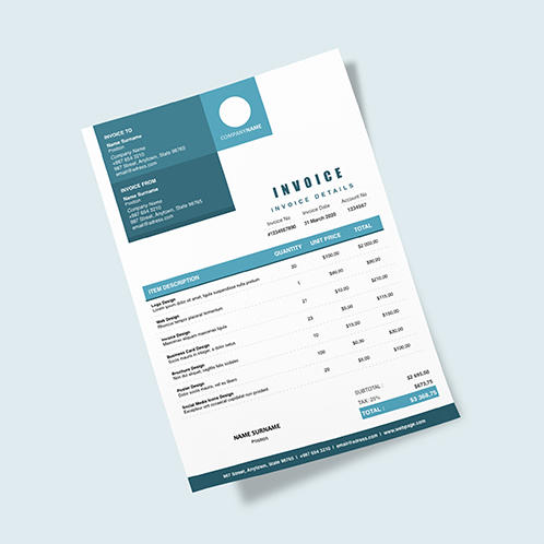 Grey Blue Invoice