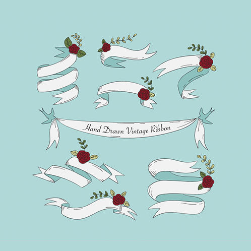 Hand Drawn Vintage Ribbons