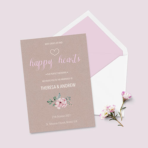 Happy Hearts Wedding Invitation