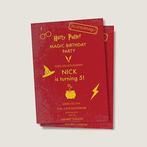 Harry Potter Boys Birthday Invitation