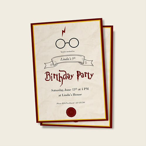 Harry Potter Girls Birthday Invitation