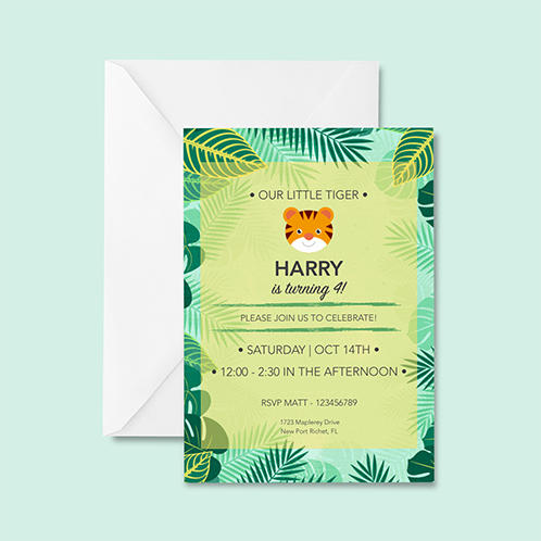 Jungle Boys Birthday Invitation
