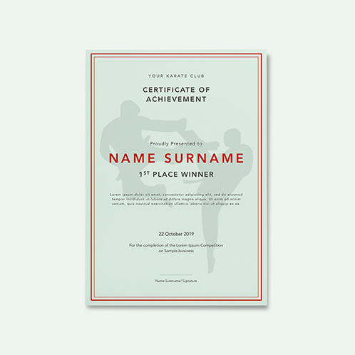 Karate Certificate