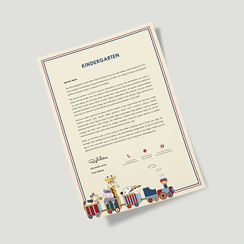 Kindergarten Education Letterhead