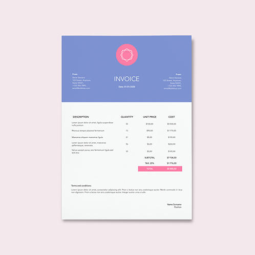 Lavender Invoice