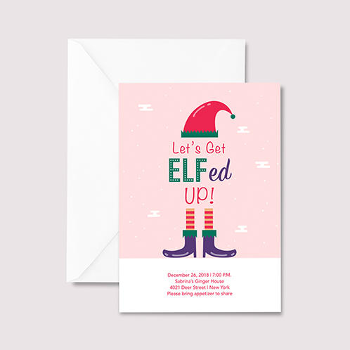 Let's Get Elfed Up Invitation