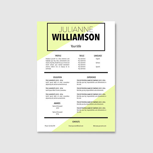 Lime Green Resume