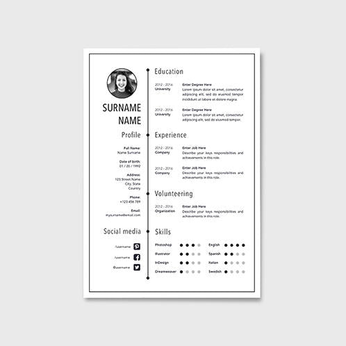 Line Frame Resume