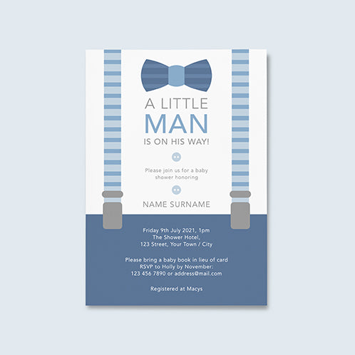 Little Man Baby Shower Invitation