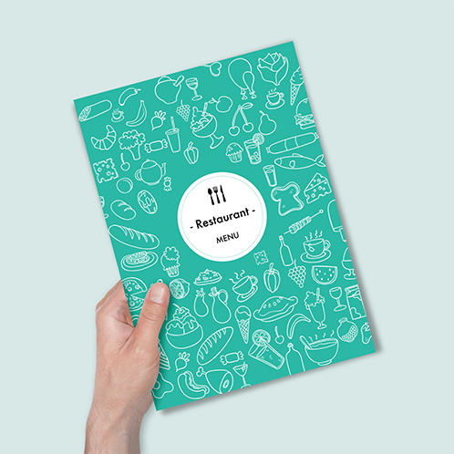 Mint Doodle Single Page With Cover Menu